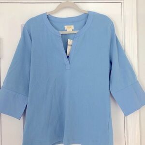 Anthropologie NWT Maeve XL sky top 98% cotton 2% elastane. Made in India
